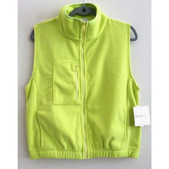 Beyond Yoga FP2208 Women's Sz S True Chartreuse Yellow Morning Walk Vest - Picture 1 of 8